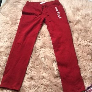 Red Abercrombie and Fitch sweatpants